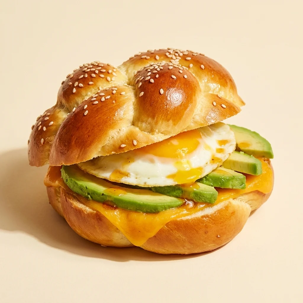 Egg & Avocado, soft-baked egg, cheddar, avocado, hot honey