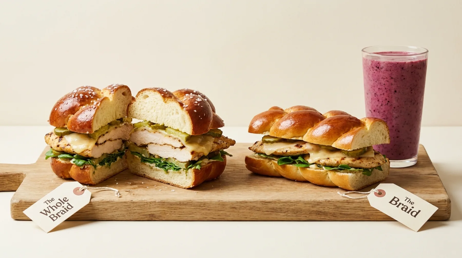 Hot Honey Chicken, grilled chicken, provolone, pickles, hot honey